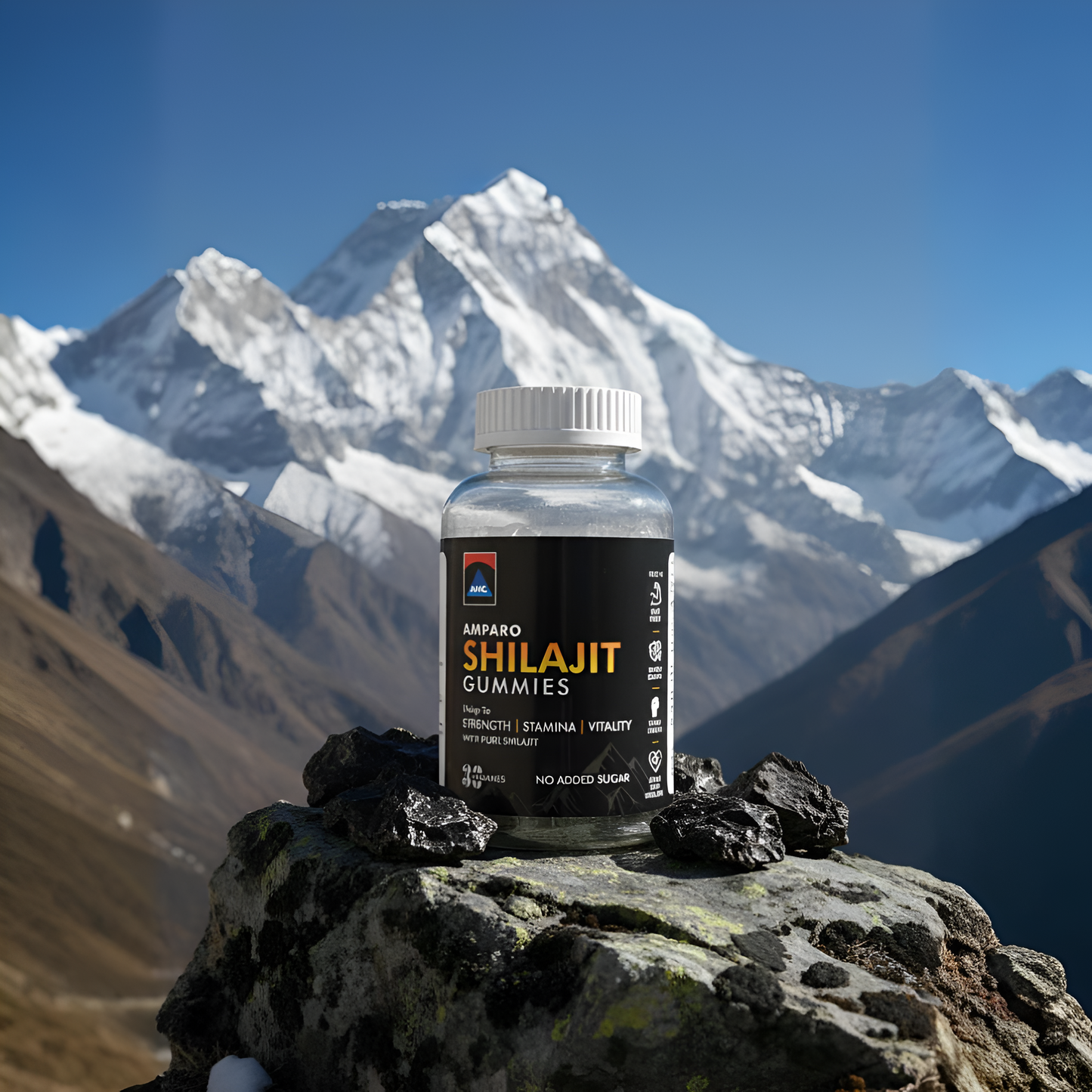 Amparo Shilajit Gummies 250mg – No Added Sugar (30 Chewable Gummies)