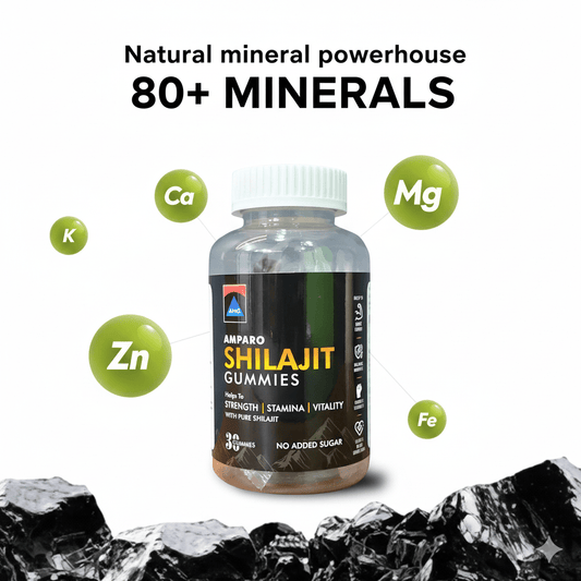 Amparo Shilajit Gummies 250 mg – 1 Month Pack | Natural Energy & Stamina Booster | Sugar - Amparo Store