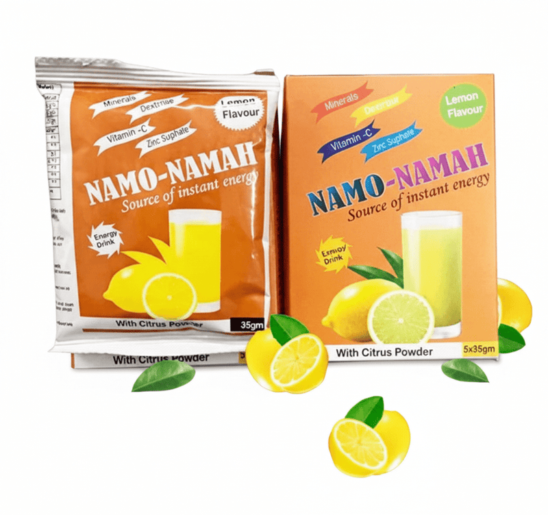 Namo Namah Instant Energy Drink | Vitamin C & Electrolytes Powered | Tangy Lemon Flavor | Quick Energy & Hydration Boost |