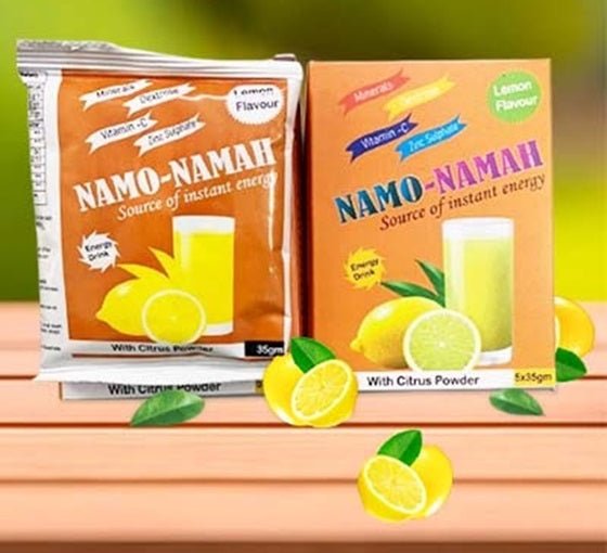 Namo Namah Instant Energy Drink | Vitamin C & Electrolytes Powered | Tangy Lemon Flavor | Quick Energy & Hydration Boost | By Amparo Health Care - Amparo Store