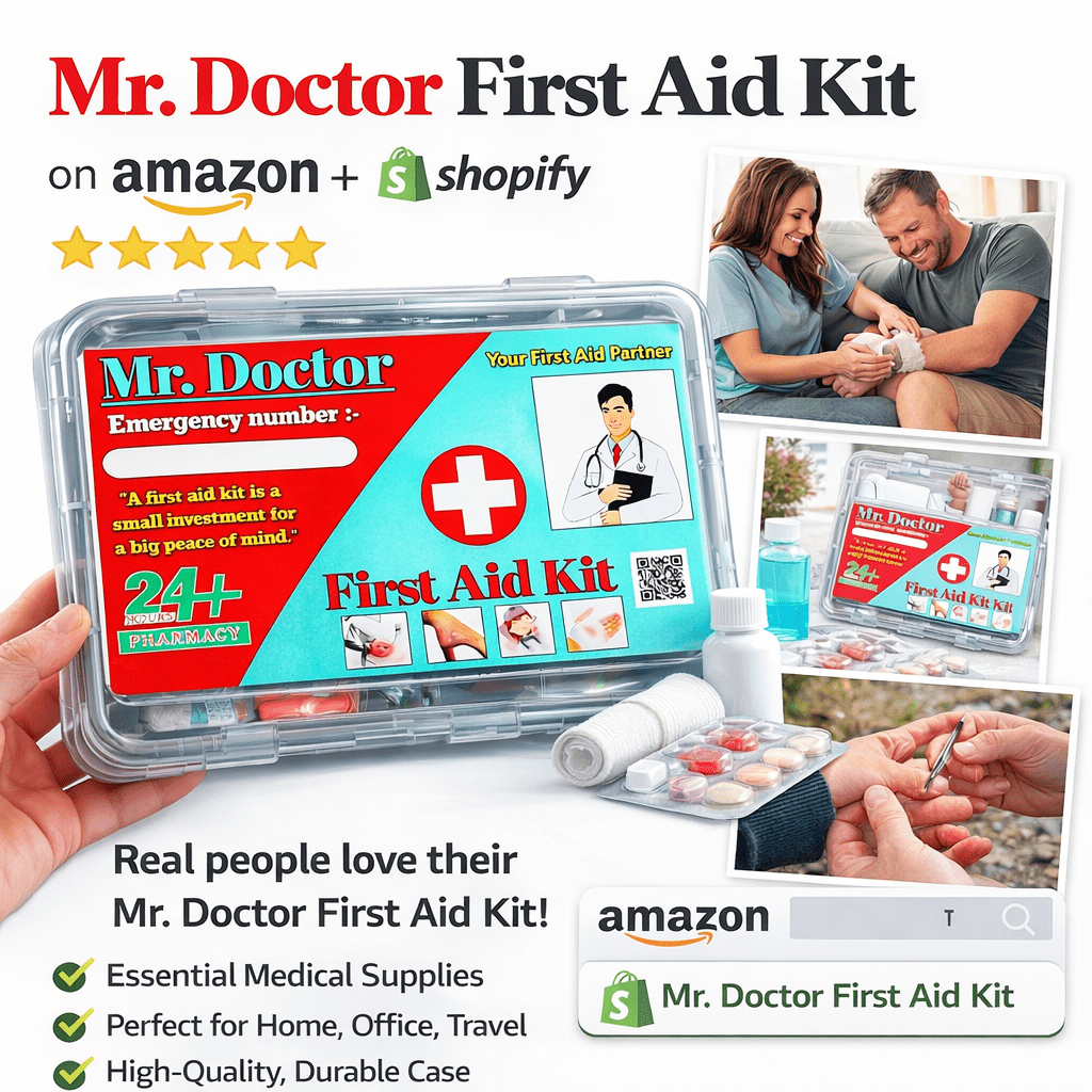 Trusted Emergency First Aid Kit by Mr Doctor – Home, Car & Travel Use - Amparo Store
